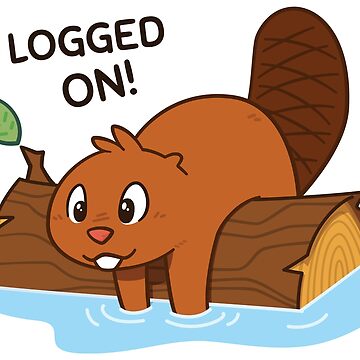 Artwork thumbnail, Logged On! Beaver - Dark Shirt by BuffaloPanic