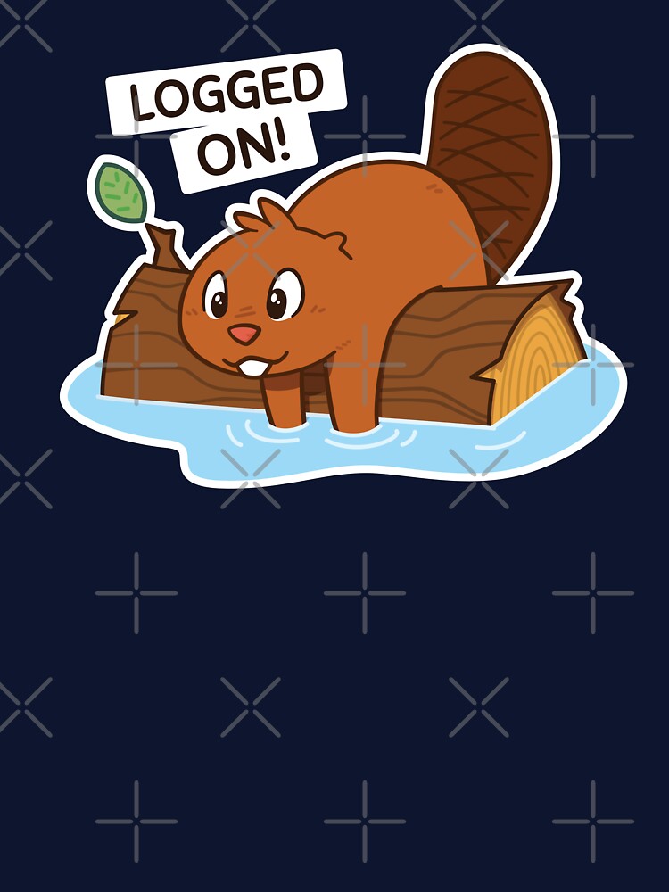 Thumbnail 7 of 7, Classic T-Shirt, Logged On! Beaver - Dark Shirt designed and sold by BuffaloPanic.