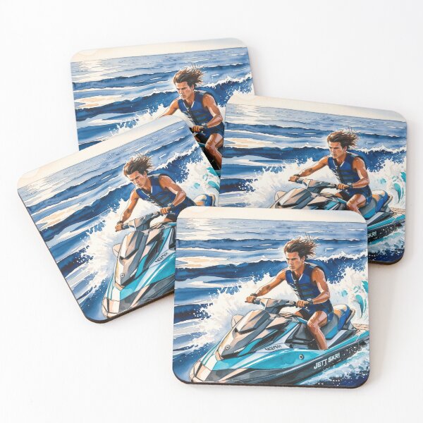 Item preview, "Watercolor Adventure: Man on a Jet Ski" designed and sold by DAMDUANG.