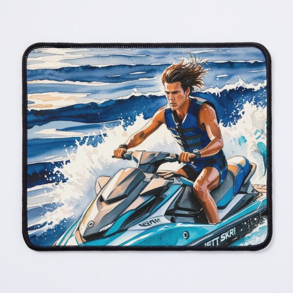 Item preview, "Watercolor Adventure: Man on a Jet Ski" designed and sold by DAMDUANG.