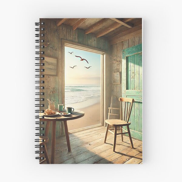 Item preview, beach view from a rustic wooden shack designed and sold by Random Designs.