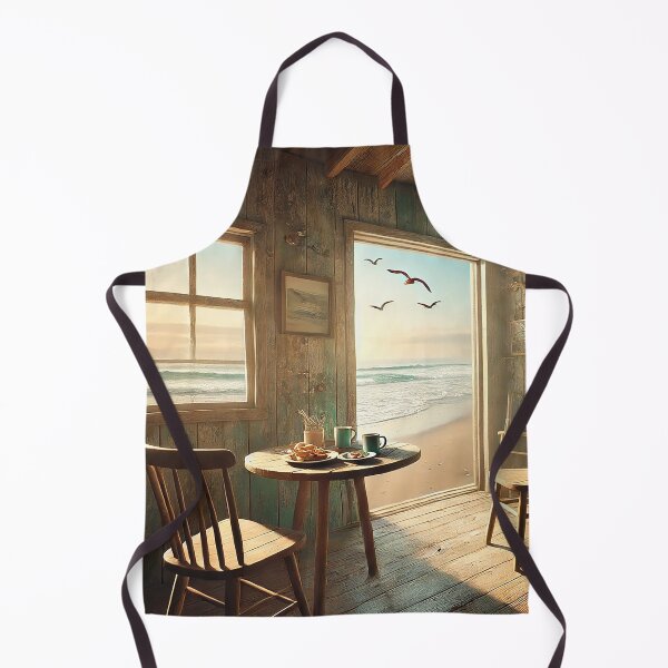 Item preview, beach view from a rustic wooden shack designed and sold by Random Designs.