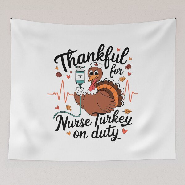 Item preview, Autumn Vibes Turkey Nurse Life Thanksgiving Humor for Healthcare Pros designed and sold by BongsEmporium.