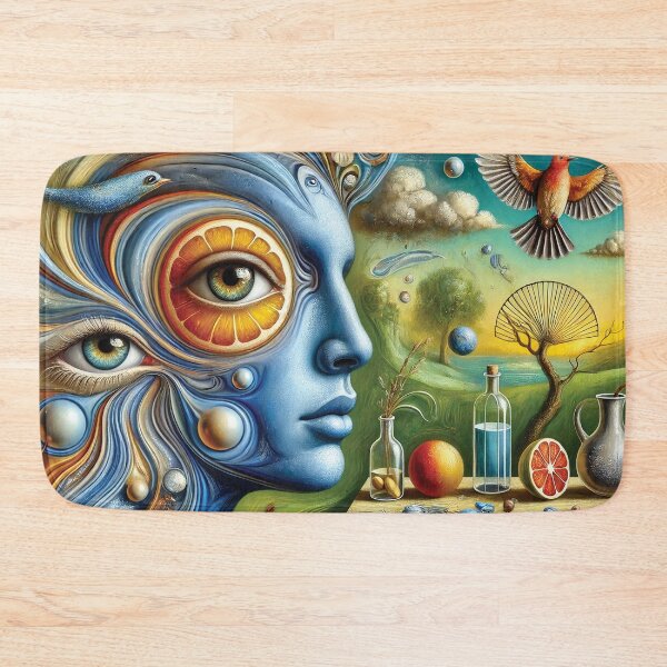 Item preview, dreamlike portrait of a person with a blue-toned face designed and sold by Random Designs.