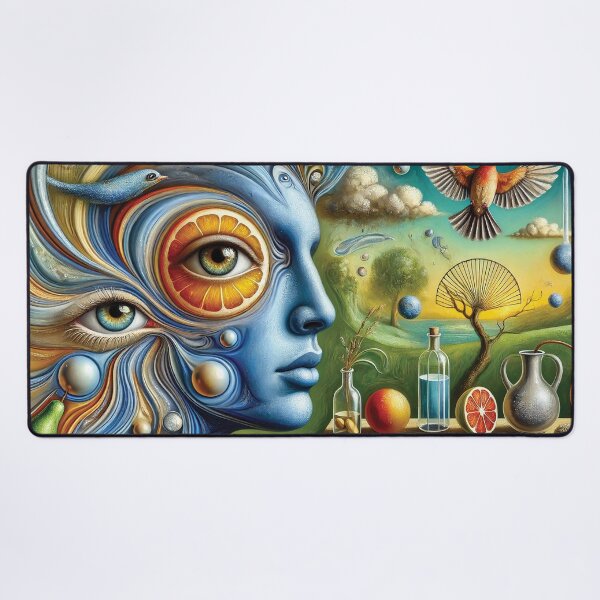 Item preview, dreamlike portrait of a person with a blue-toned face designed and sold by Random Designs.