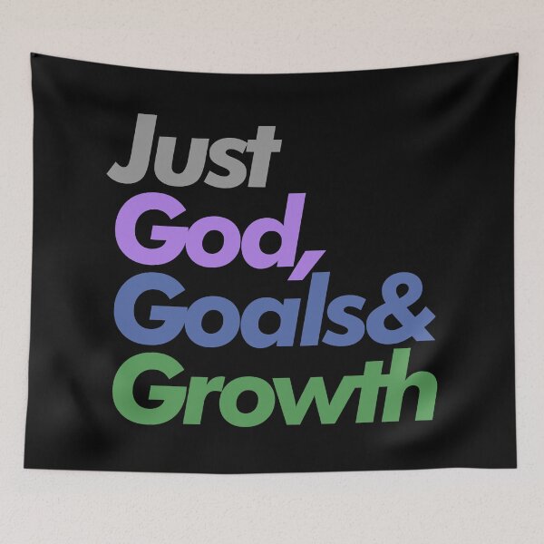 Aperçu de l'œuvre Just God, Goals, and Growth Faith-Based créée et vendue par Lillyamstronger.