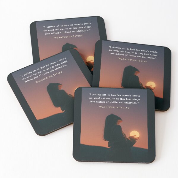 Item preview, Washington Irving quote: I profess not to know how women's hearts are wooed and won. To me they have always been matters of riddle and admiration. designed and sold by artbleed.