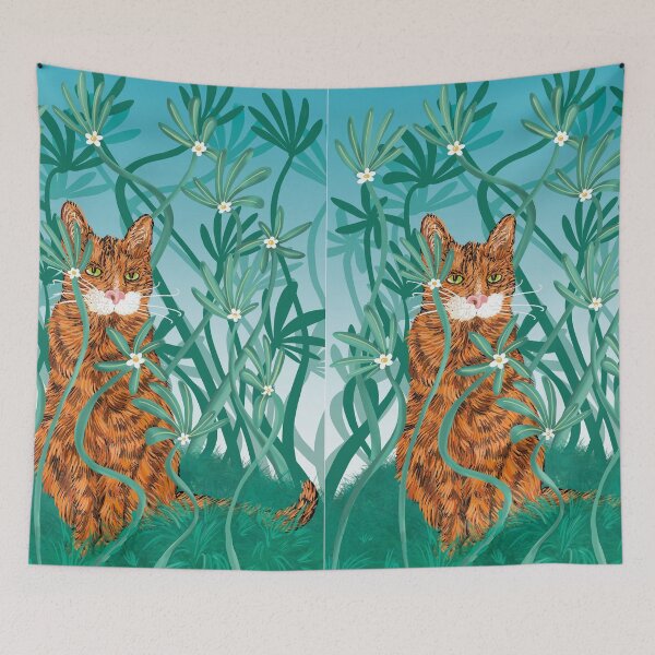 Item preview, cat in flowerbed designed and sold by MRwonderfool.