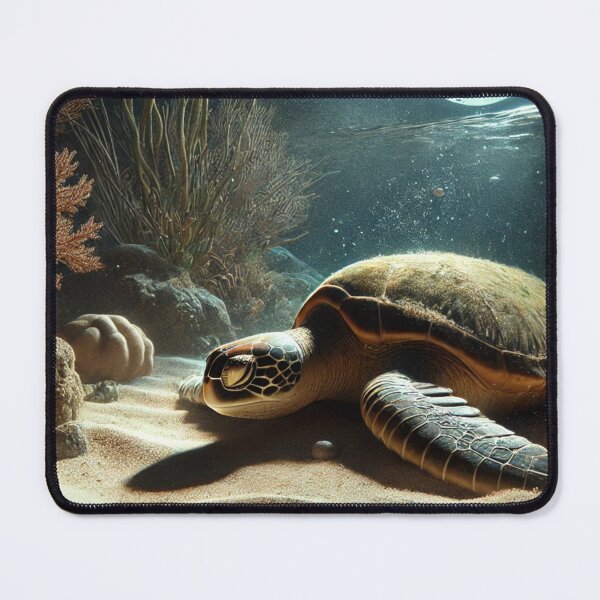Item preview, Sea Turtle Resting Underwater at Night | Serene Ocean Life designed and sold by NocturnalNook.