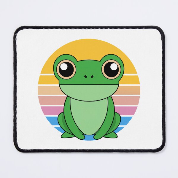 Item preview, Cute Kawaii Frog, Retro Sunset designed and sold by graphic-genie.