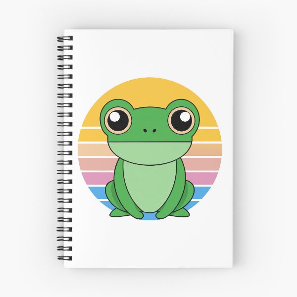 Item preview, Cute Kawaii Frog, Retro Sunset designed and sold by graphic-genie.