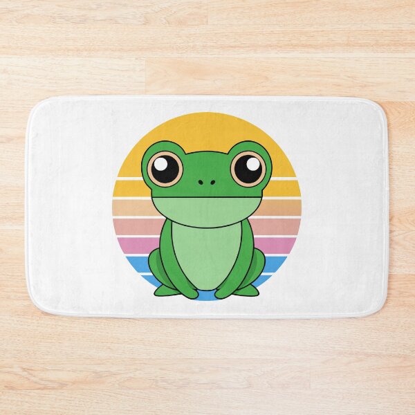 Item preview, Cute Kawaii Frog, Retro Sunset designed and sold by graphic-genie.