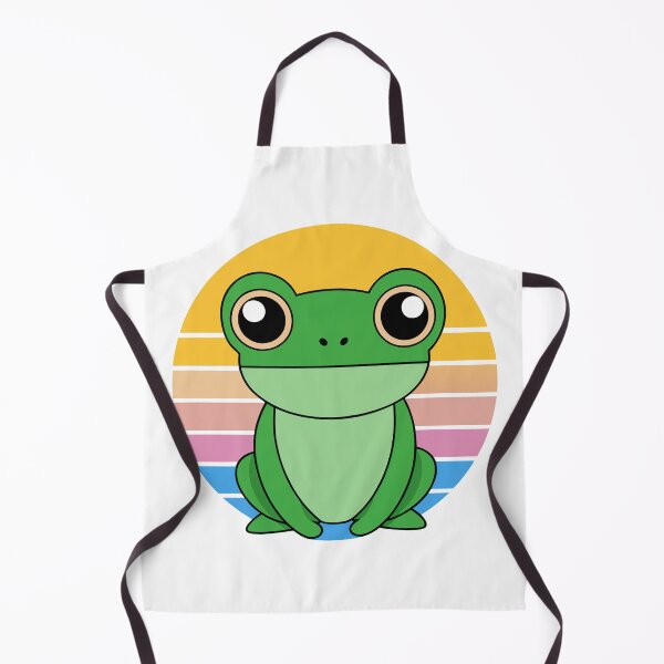 Item preview, Cute Kawaii Frog, Retro Sunset designed and sold by graphic-genie.