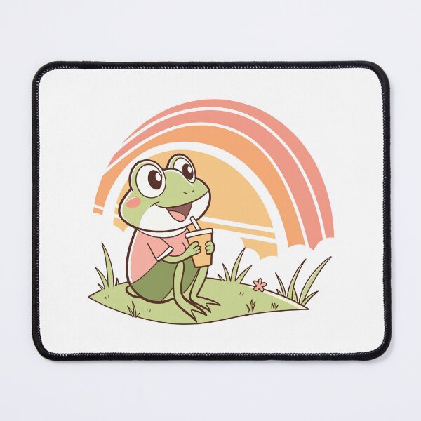 Item preview, Cute Kawaii Frog, Retro Sunset designed and sold by graphic-genie.