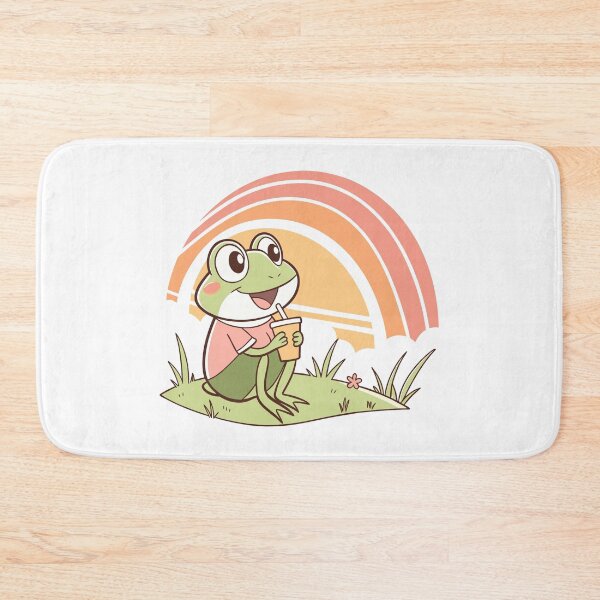 Item preview, Cute Kawaii Frog, Retro Sunset designed and sold by graphic-genie.