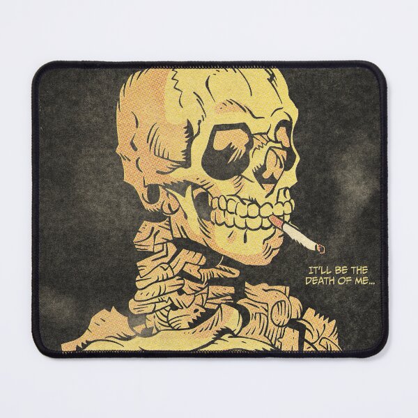 Item preview, SKULL OF A SKELETON WITH A BURNING CIGARETTE designed and sold by Defsnotadumb.