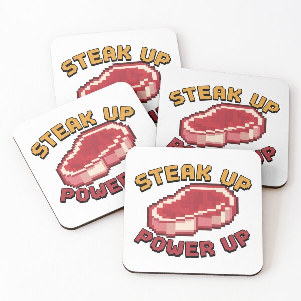 Item preview, Steak Up: Level Up Your Power! designed and sold by 8bitdecalworld.