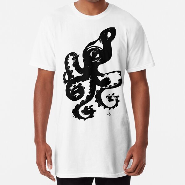 Octopus - Fusion of pen strokes Long T-Shirt