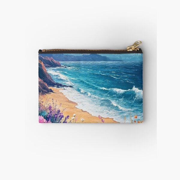 Item preview, Ocean Vintage Summer Poster: Beach scene with vibrant flowers and romantic waves. designed and sold by Jasava Shop.