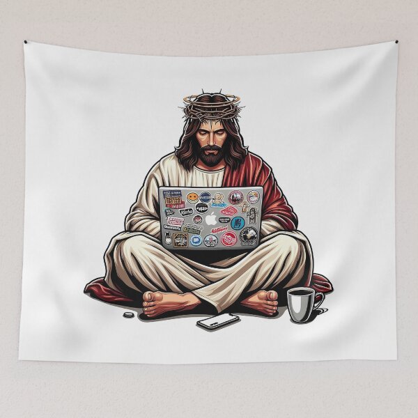 Item preview, Jesus Is Watching On Laptop designed and sold by ipan.