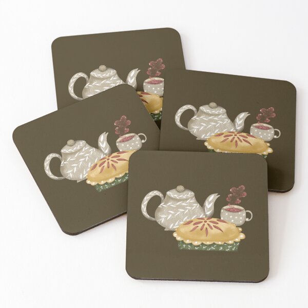 Item preview, Apple pie and cup of tea designed and sold by pinkyfish1010.