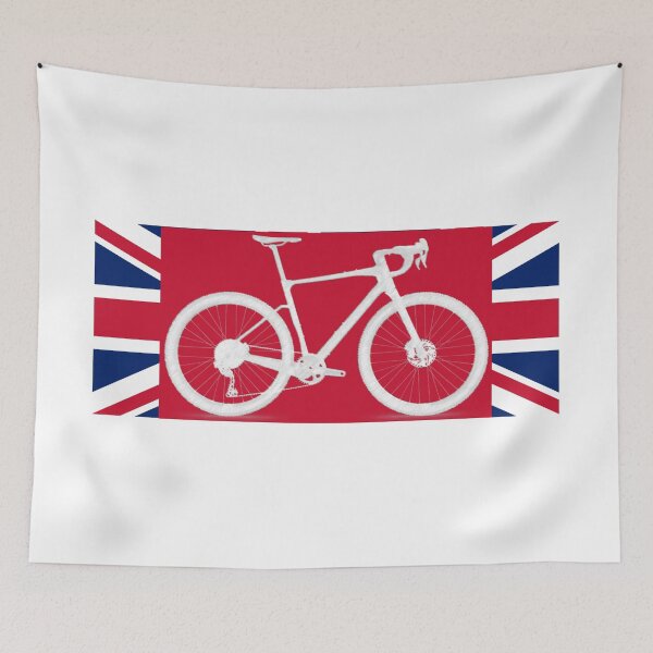 Aperçu de l'œuvre Vélo gravel drapeau du Royaume-Uni créée et vendue par Gravelymas.