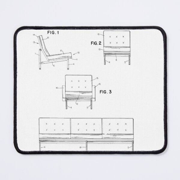Item preview, Design Legacy Icons Florence Knoll Lounge Chair US Patent Drawing designed and sold by Coastal Garden Design Studio.