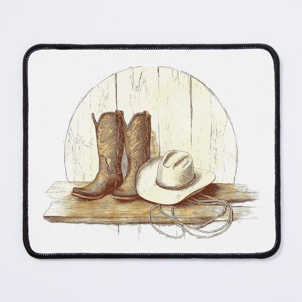 Item preview, Vintage Cowboy Boots & Hat Illustration - Classic Western Style designed and sold by vfxbear.
