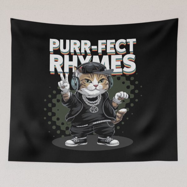 Item preview, Purr-fect rhymes - Rap cat- Rapping cat - Catventurer - Cat tastie - Meow tastic designed and sold by JansenGS.