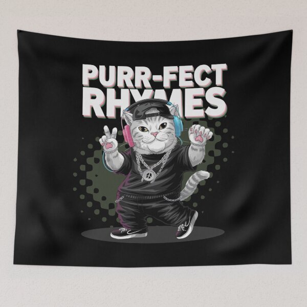 Item preview, Purr-fect rhymes - Hip hop cat- Rapping cat - Catventurer - Cat tastie - Meow tastic designed and sold by JansenGS.
