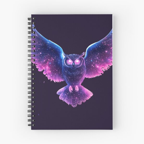 Item preview, Cosmic Neon Owl with Glowing Galaxy Wings designed and sold by PixelReverb.