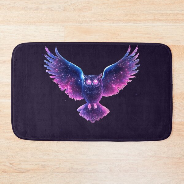 Item preview, Cosmic Neon Owl with Glowing Galaxy Wings designed and sold by PixelReverb.