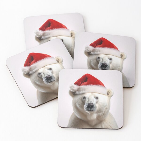 Item preview, Festive Polar Bear Wearing a Santa Hat | Christmas Wildlife Fun designed and sold by Terradesignsbyk.