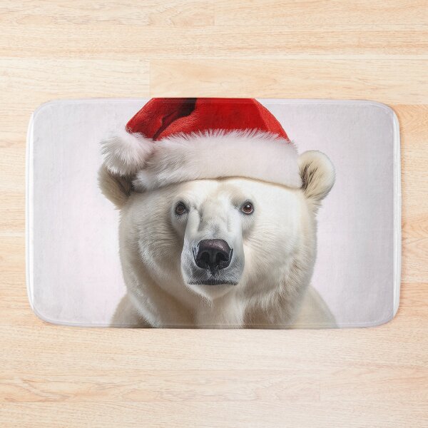 Item preview, Festive Polar Bear Wearing a Santa Hat | Christmas Wildlife Fun designed and sold by Terradesignsbyk.