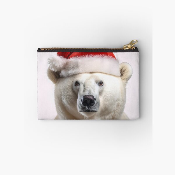 Item preview, Festive Polar Bear Wearing a Santa Hat | Christmas Wildlife Fun designed and sold by Terradesignsbyk.