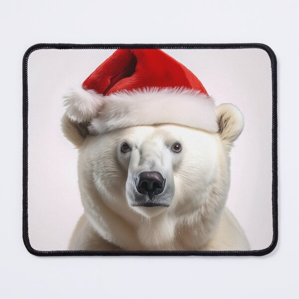 Item preview, Festive Polar Bear Wearing a Santa Hat | Christmas Wildlife Fun designed and sold by Terradesignsbyk.