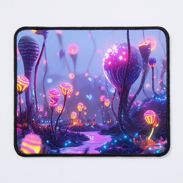 Item preview, Glowing Alien Landscape with Surreal Plants designed and sold by PixelReverb.