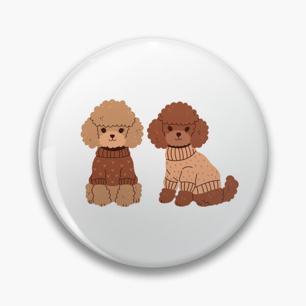 Item preview, cute brown poodles in sweaters designed and sold by burbura.