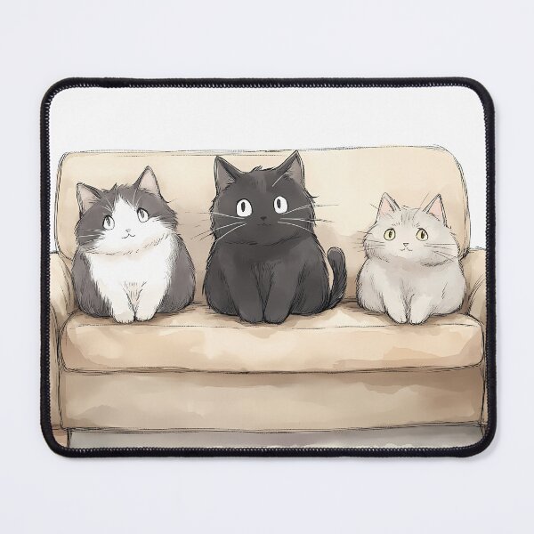 Item preview, Cute three cats sit on cough  designed and sold by BabyDD.