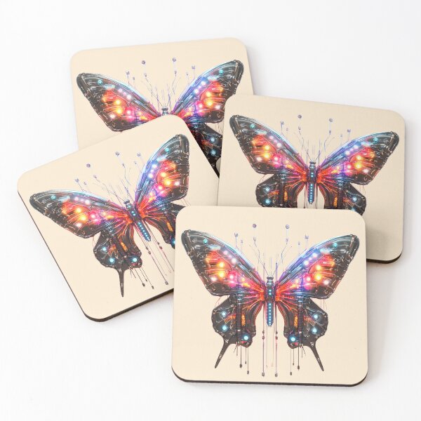 Item preview, Cybernetic Butterfly with Glowing Neon Wings designed and sold by PixelReverb.
