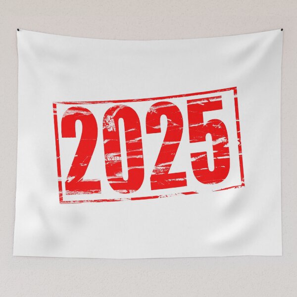Item preview, Red rubber stamp effect for the year 2025. designed and sold by funkyworm.
