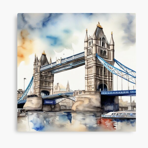 Item preview, London Tower Bridge watercolor drawing designed and sold by reiniere2024.