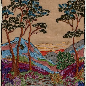 Artwork thumbnail, Embroidery mountain scene by designbywhacky