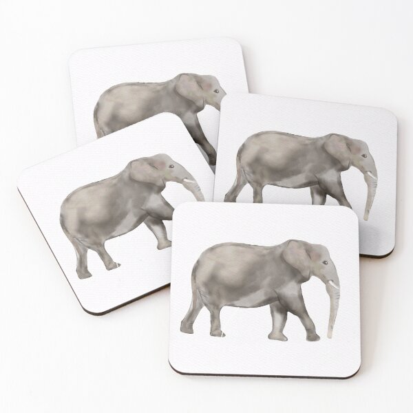 Item preview, Elephant, Koala, Giraffe, and Birds standing on a white background with a focus on its large size, trunk, and tusks, illustrating a majestic mammal in its natural wildlife environment designed and sold by Ammi77.
