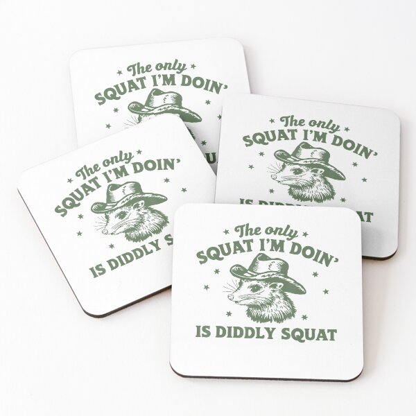 Item preview, The Only Squat I'm Doing Is Diddly Squat Cowboy Opossum designed and sold by spirorinin.