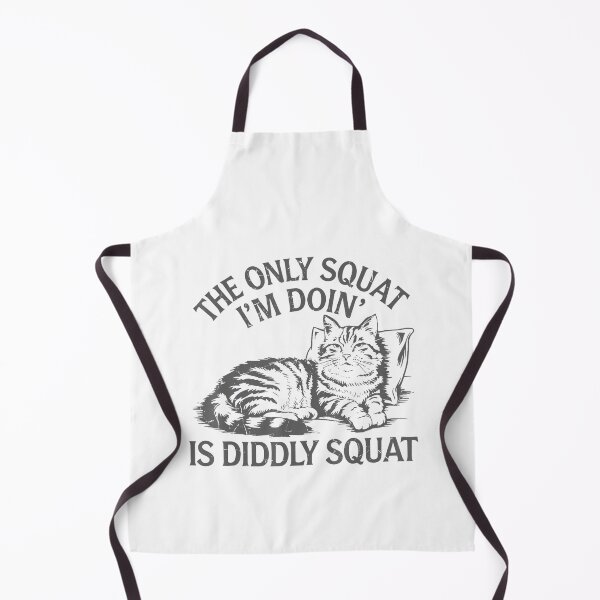 Item preview, The Only Squat I'm Doing Is Diddly Squat Funny Cat Lover designed and sold by spirorinin.