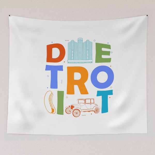 Artikelvorschau, Detroit Souvenir Männer Michigan Skyline Stadt Detroit entworfen und verkauft von DSWShirts.