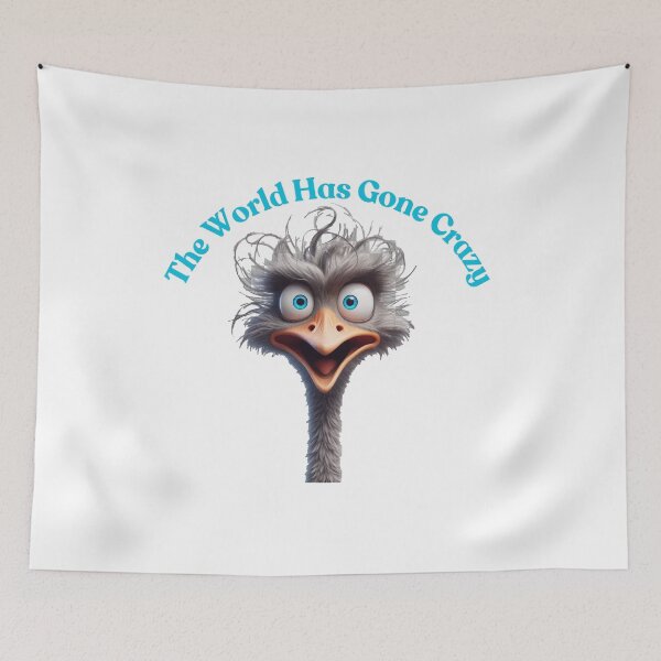 Item preview, Exasperated Gray Ostrich - The World Has Gone Crazy designed and sold by bonnieleigh6902.