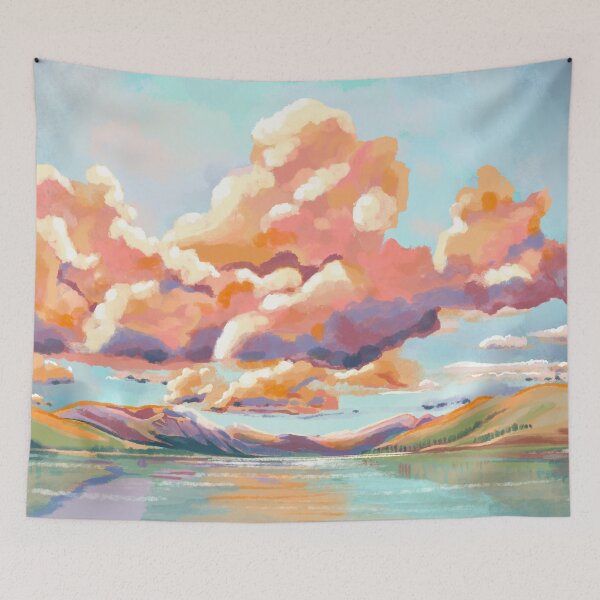 Item preview, Sunset View Illustration: Captivating Colors and Serene Landscapes designed and sold by Pandositive.