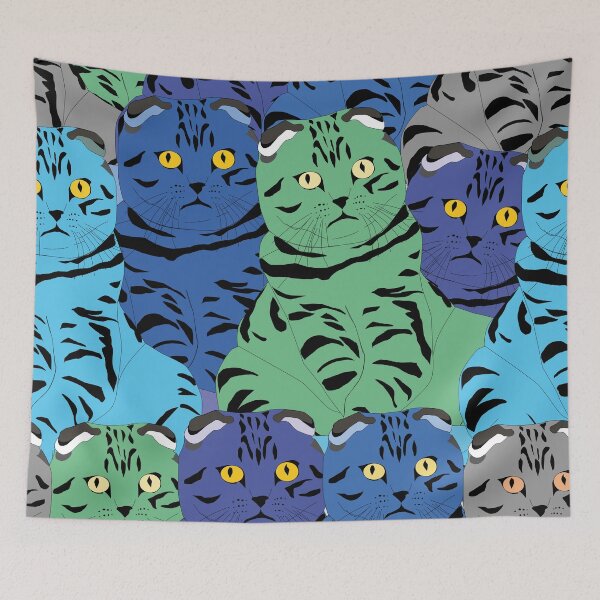 Item preview, Colorful Cat Pattern - Vibrant Feline Illustration designed and sold by mozizy.
